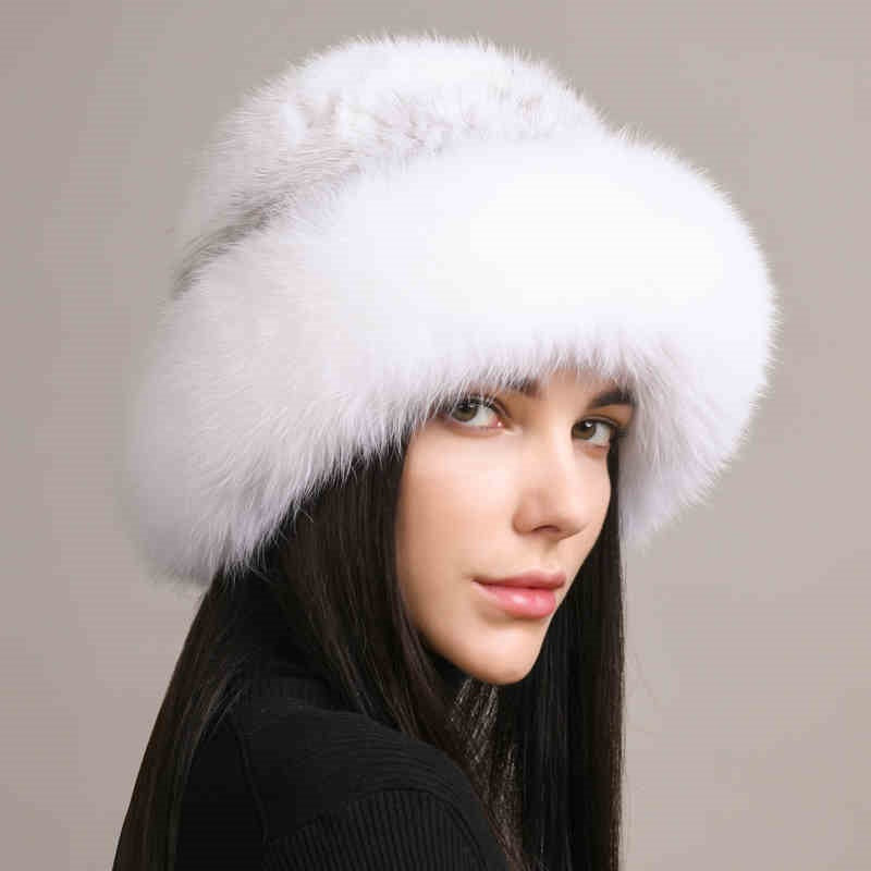 Mink Hair Hat Braided Fur Winter