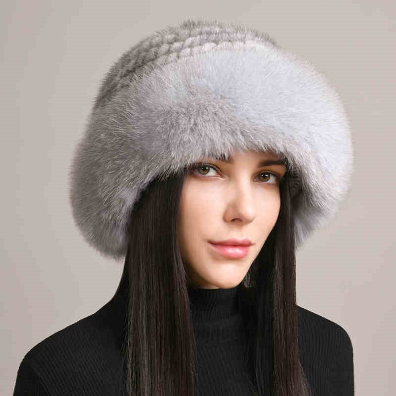 Mink Hair Hat Braided Fur Winter