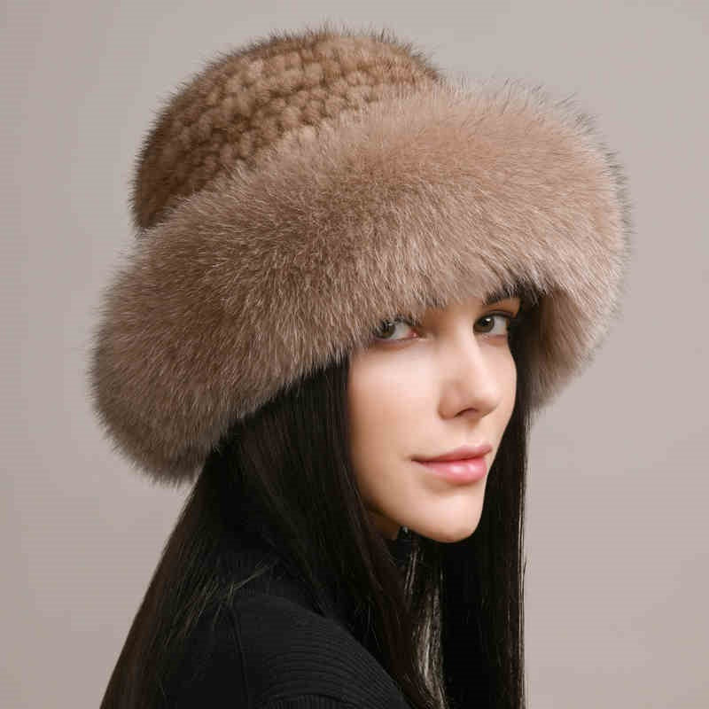 Mink Hair Hat Braided Fur Winter