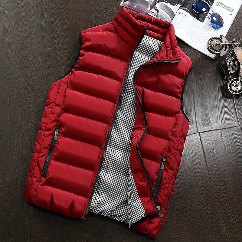 Herenvest β Winddicht, mouwloos wintervest. Casual, warme en dikke gilet voor heren.