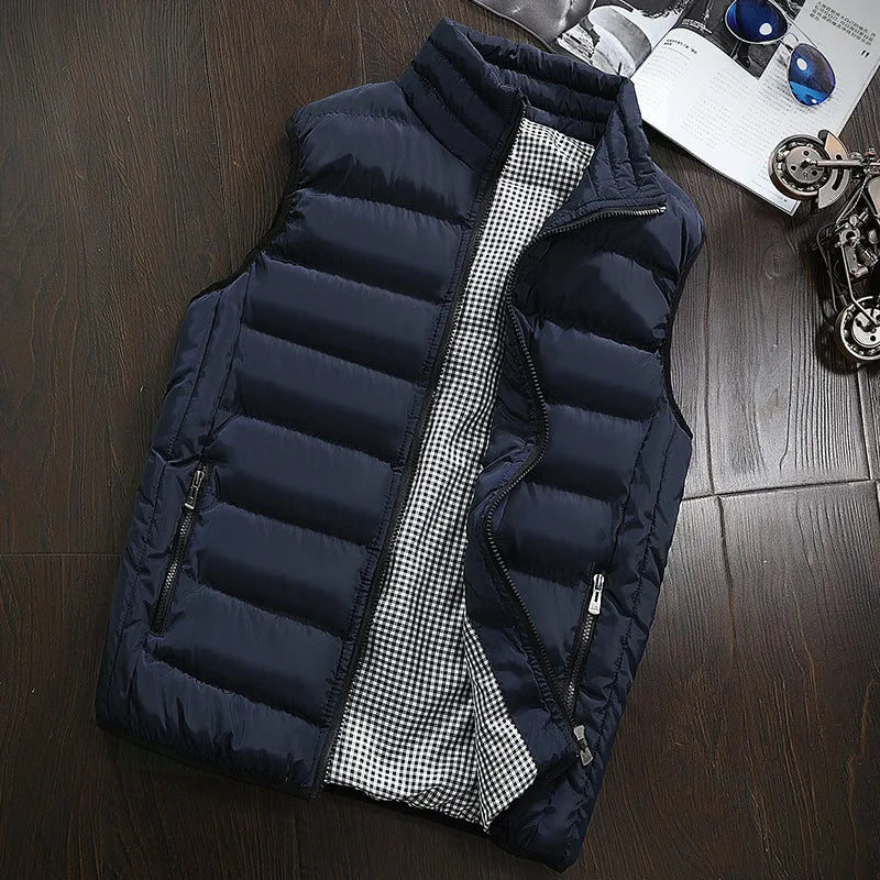 Herenvest β Winddicht, mouwloos wintervest. Casual, warme en dikke gilet voor heren.