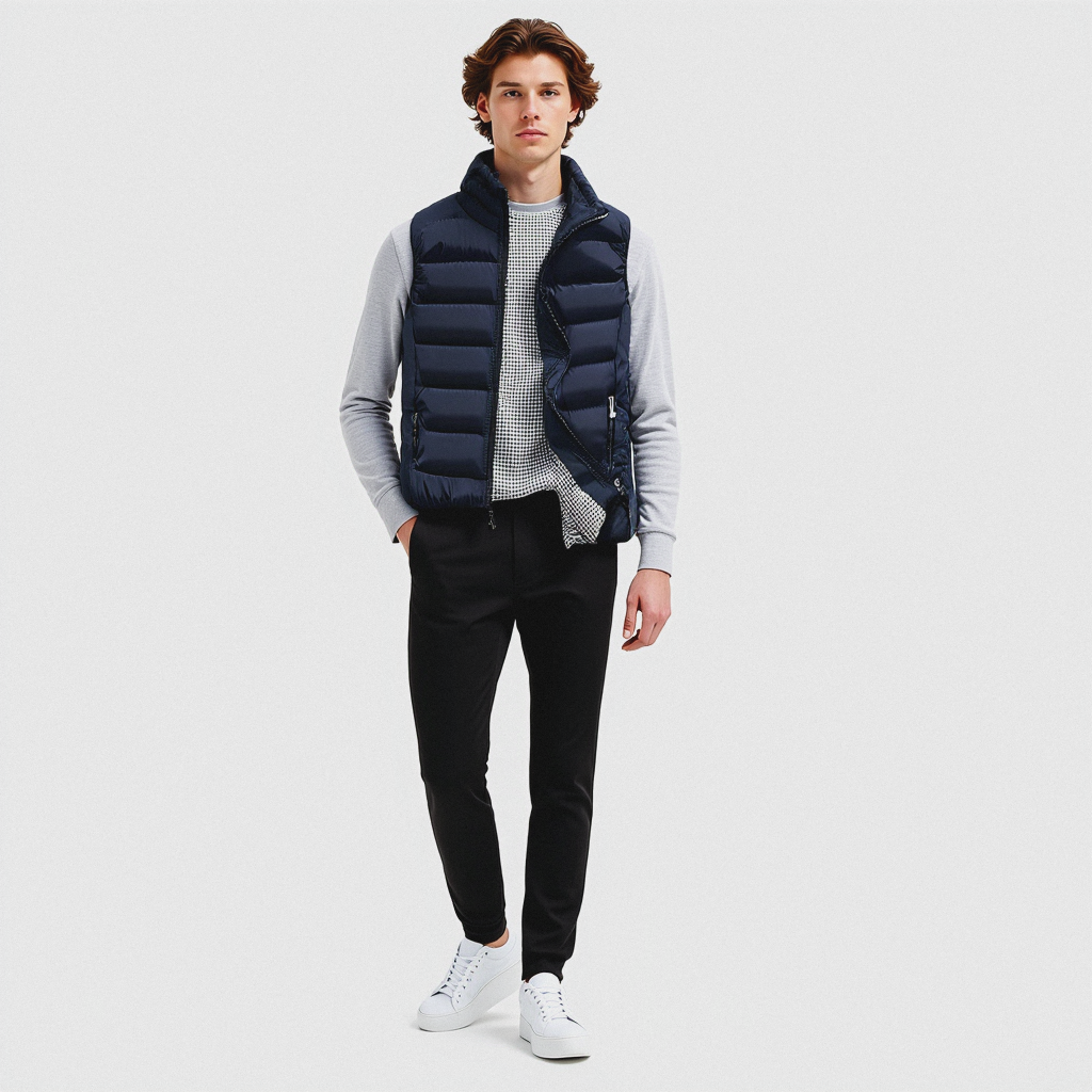 Herenvest β Winddicht, mouwloos wintervest. Casual, warme en dikke gilet voor heren.