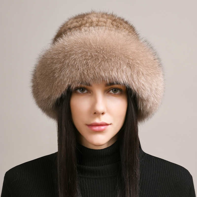 Mink Hair Hat Braided Wintermuts
