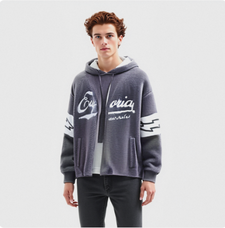 Fleece Gevoerd Sweatshirt voor Heren